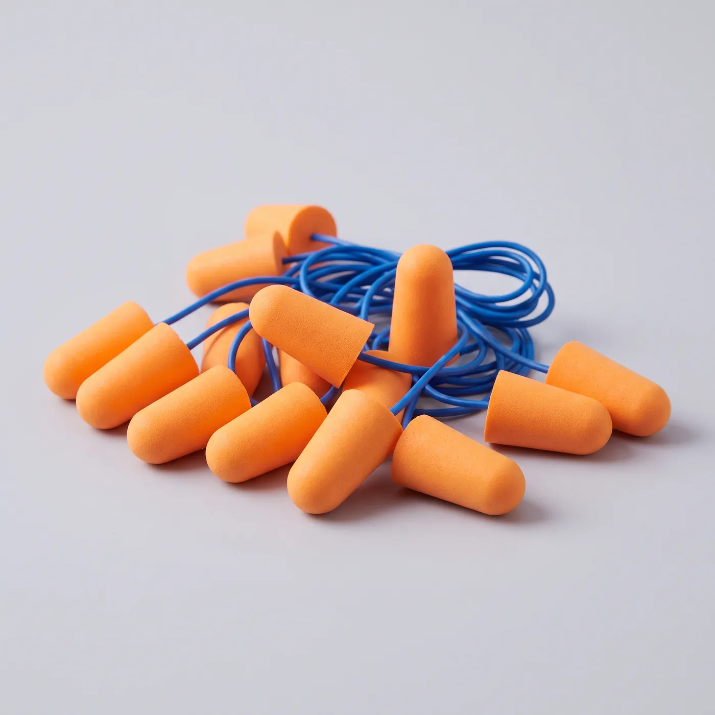 Corded foam earplugs